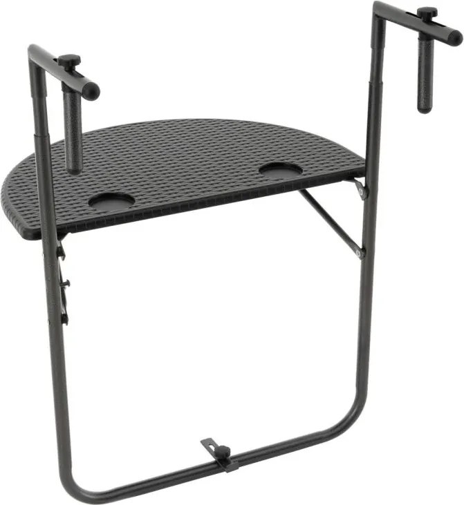 Wiszący rattanowy składany stół - czarny