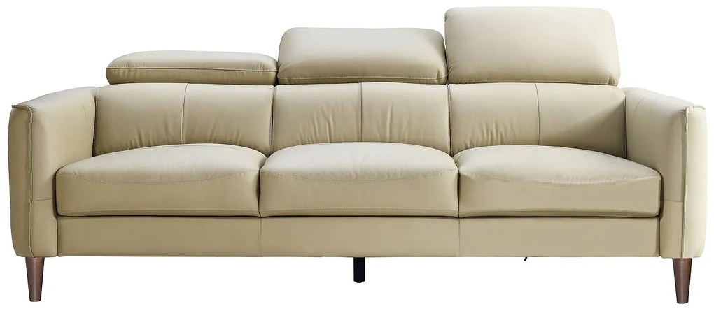 Kanapa 3-osobowa z beżowej skóry bawolej - SALVI