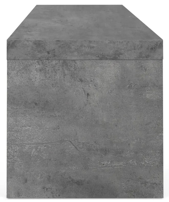 Podwójna czarna szafka pod TV z dekorem betonu TemaHome Cliff, 125x20 cm