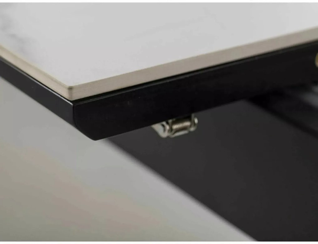 Stół rozkładany LOGAN CERAMIC 160(200)x90 biały mat/czarny mat SIGNAL