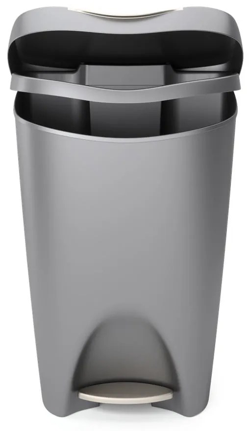 Szary plastikowy kosz na śmieci z pedałem 50 l Brim – Umbra