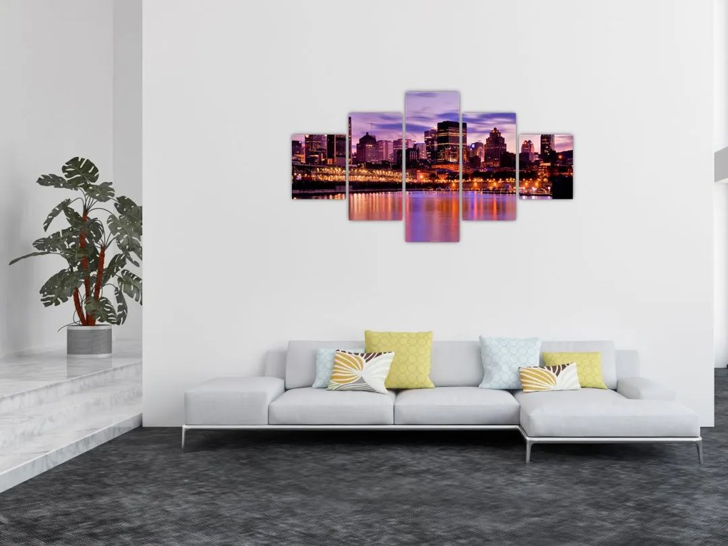 Obraz miasta nocą (125x70 cm)