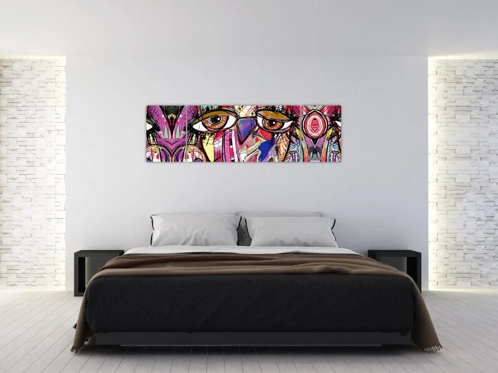 Obraz - Street art - sowa (170x50 cm)