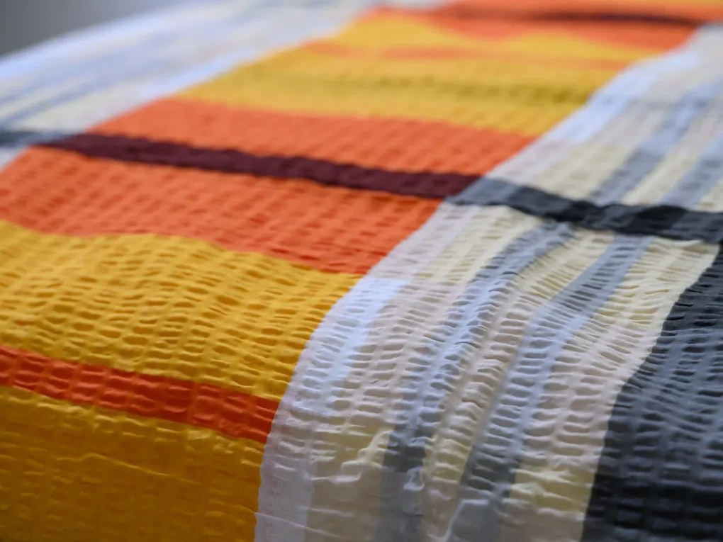 PrzytulneMieszkanie.pl PrzytulneMieszkanie.pl Pościel z kory z bawełny Renforcé ORANGE KUBE kolorowa Rozmiar pościeli: 70 x 90 cm | 140 x 200 cm