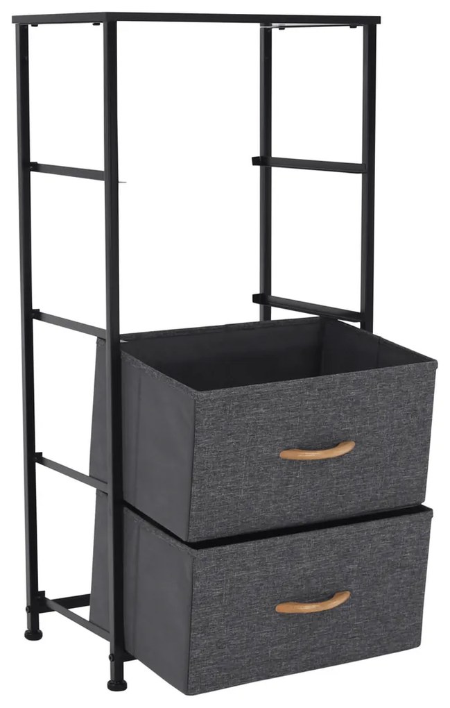 Komoda z szufladami z tkaniny PALMERA, czarny