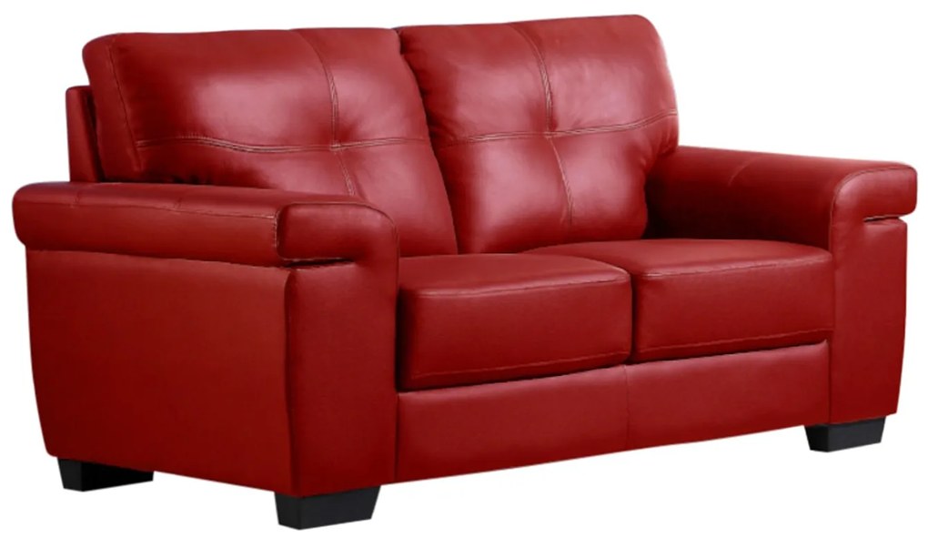 Kanapa 2-osobowa ze skóry  HAZEL - Kolor: czerwony