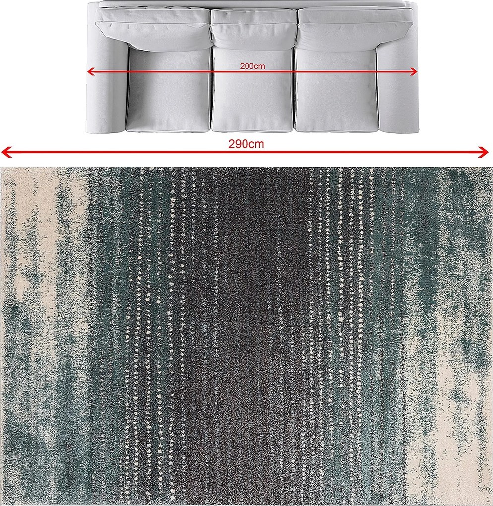 Dywan Modern Teal blue/ dark grey 200x290cm