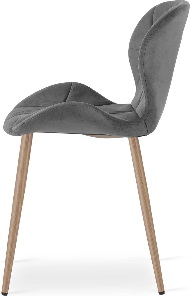 Krzesło jadalniane MANGO VELVET, ciemnoszare