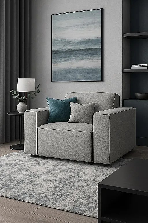 Fotel modułowy Cursal – 124 x 102 x 70 cm,jasno szary Raven 6, nowoczesny design