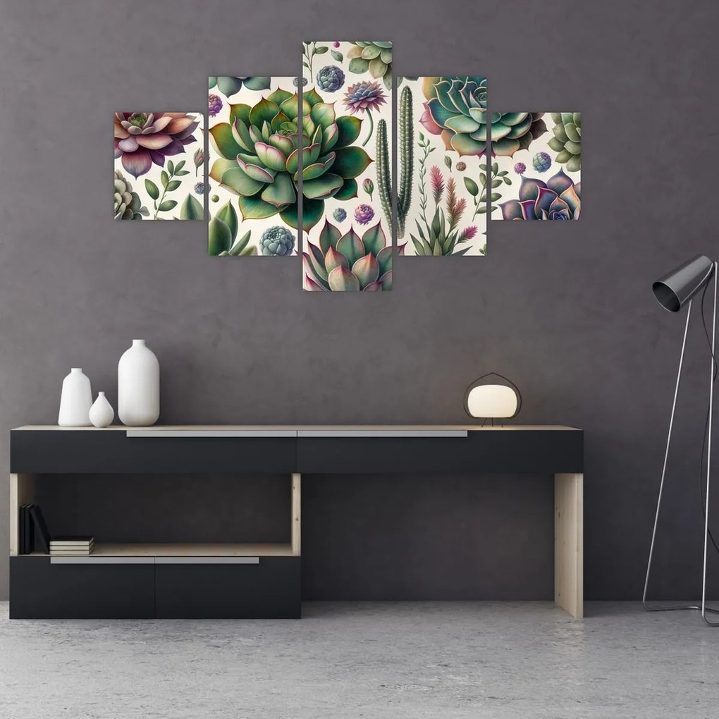 Obraz - Sukulenty (125x70 cm)