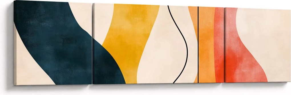 Obraz - Minimalistyczna kolorowa ilustracja II. (170x50 cm)