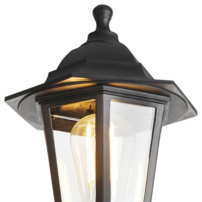 Zewnetrzna klasyczny lampion zewnętrzny czarny 3-źródła światła IP44 - New Haven klasyczny/Antyczny Oswietlenie zewnetrzne