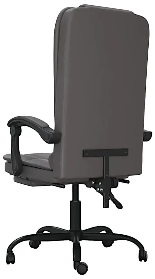 Szary masujący fotel biurowy z podnóżkiem M2-A58