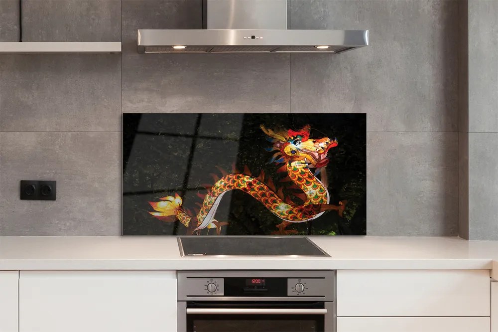 Szklany Panel Świecący Smok Japoński