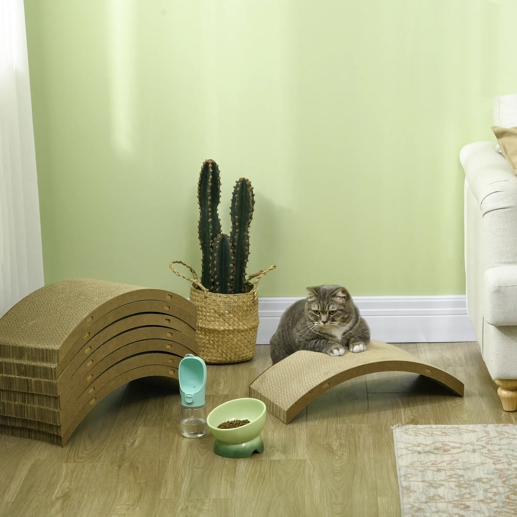 PawHut Zestaw drapaków do kołowrotka dla kotów, obsługa do 5kg, 55x25,5x3cm, Brąz