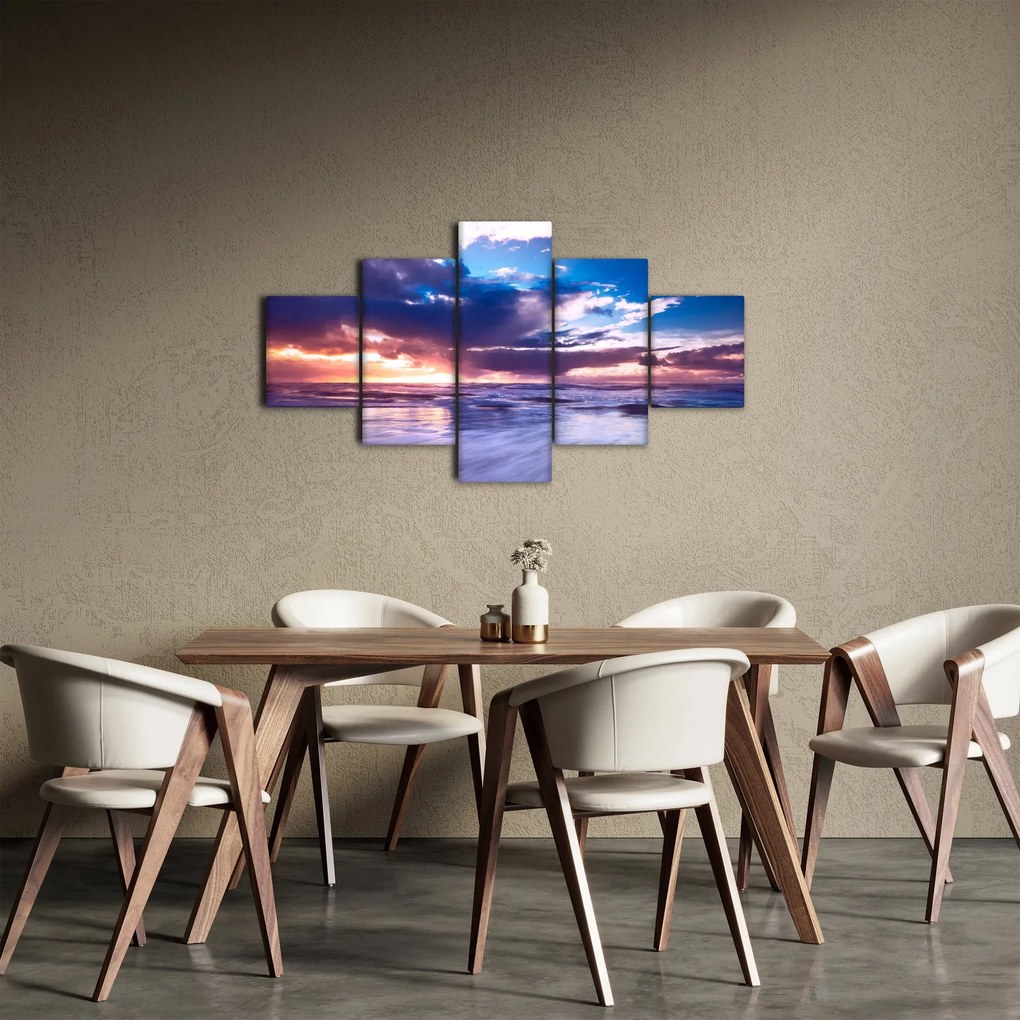 Obraz - Zachód słońca nad morzem (125x70 cm)