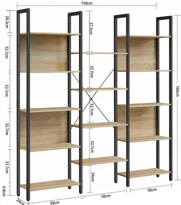Biblioteczka TAYLOR SONOMA 14 półek, 166x158cm