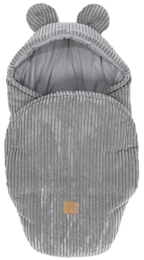 Szary rożek niemowlęcy sztruksowy 45x80 cm – Meowbaby