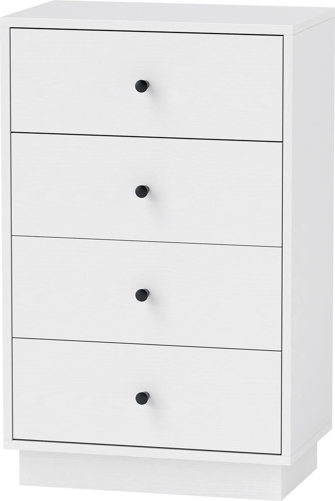 HOMCOM Biała Komoda z 7 Szufladami, Szafka z Płyty Wiórowej w Nowoczesnym Stylu 47 x 29 x 75 cm