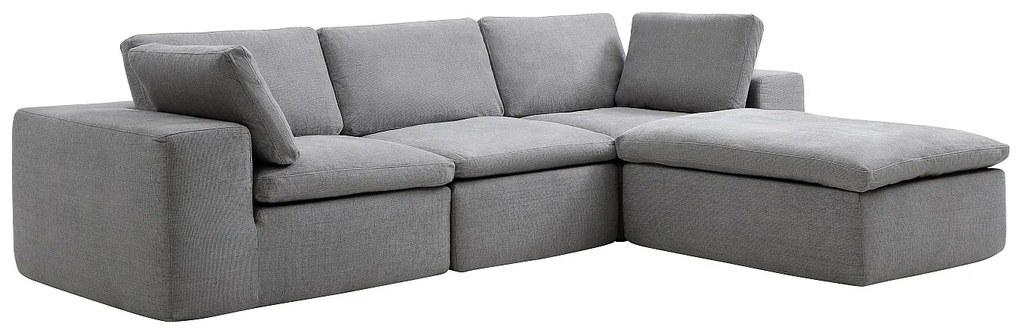 Kanapa narożna modułowa  z szarej tkaniny CORTOLINE