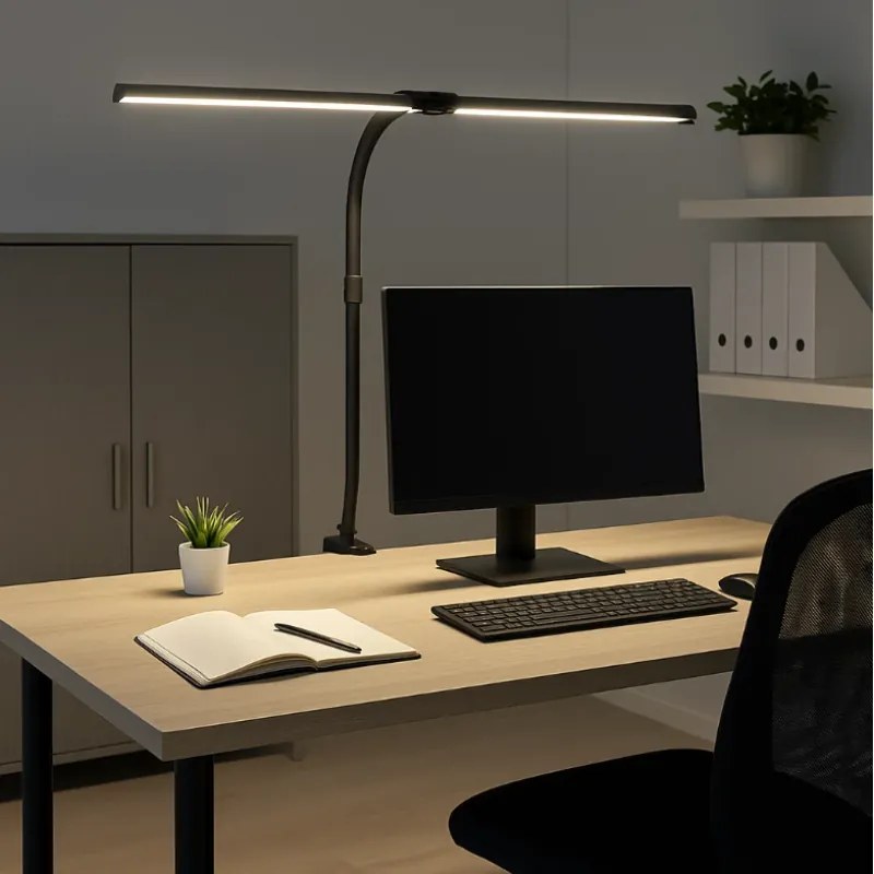 Lampa LED na biurko ALVARO, zacisk, pilot zdalnego sterowania