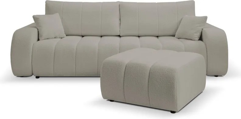 Pufa BALOO w kolorze jasnej szarości w tkaninie LAMBI 11