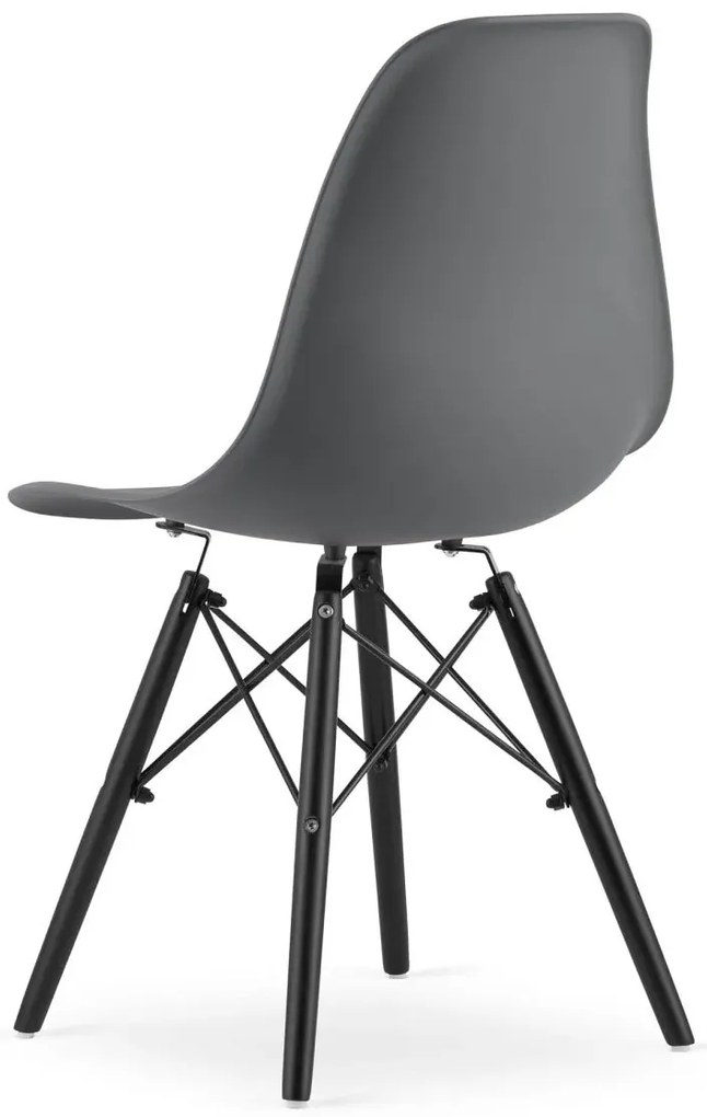 Ciemnoszare krzesło z drewnianymi nogami - Sopi 3X