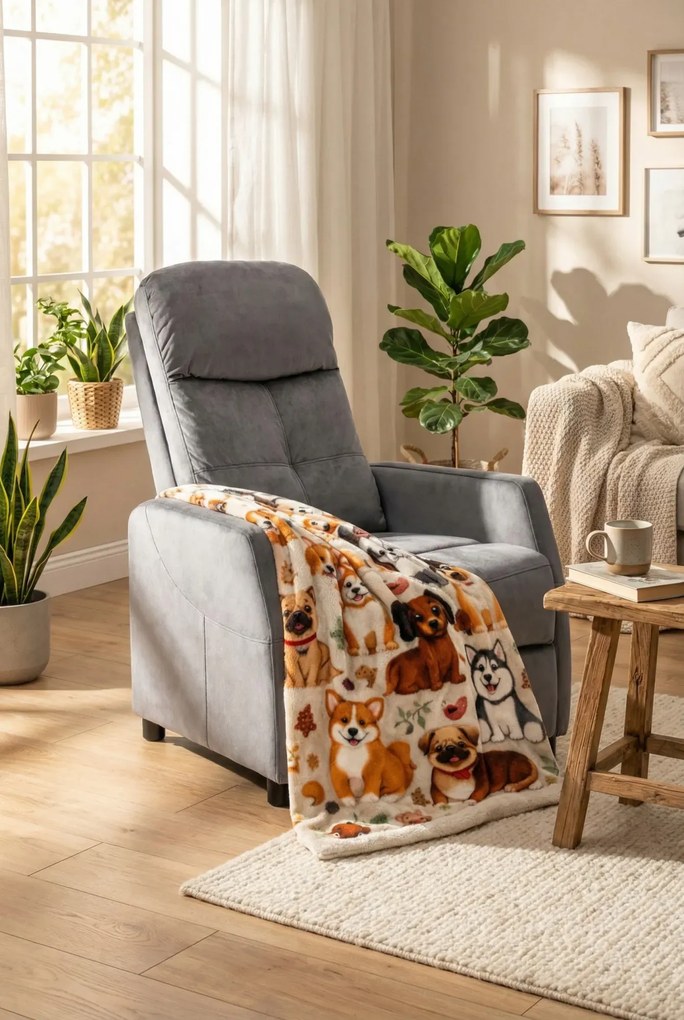 Popielaty Rozkładany Fotel Wypoczynkowy D8-S53