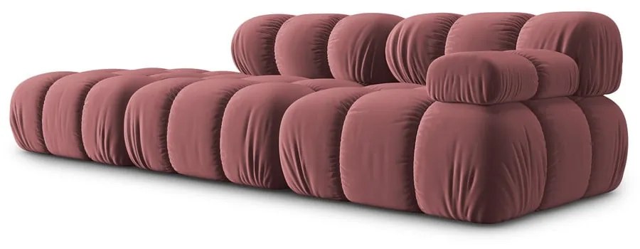 Różowa aksamitna sofa 282 cm Bellis – Micadoni Home