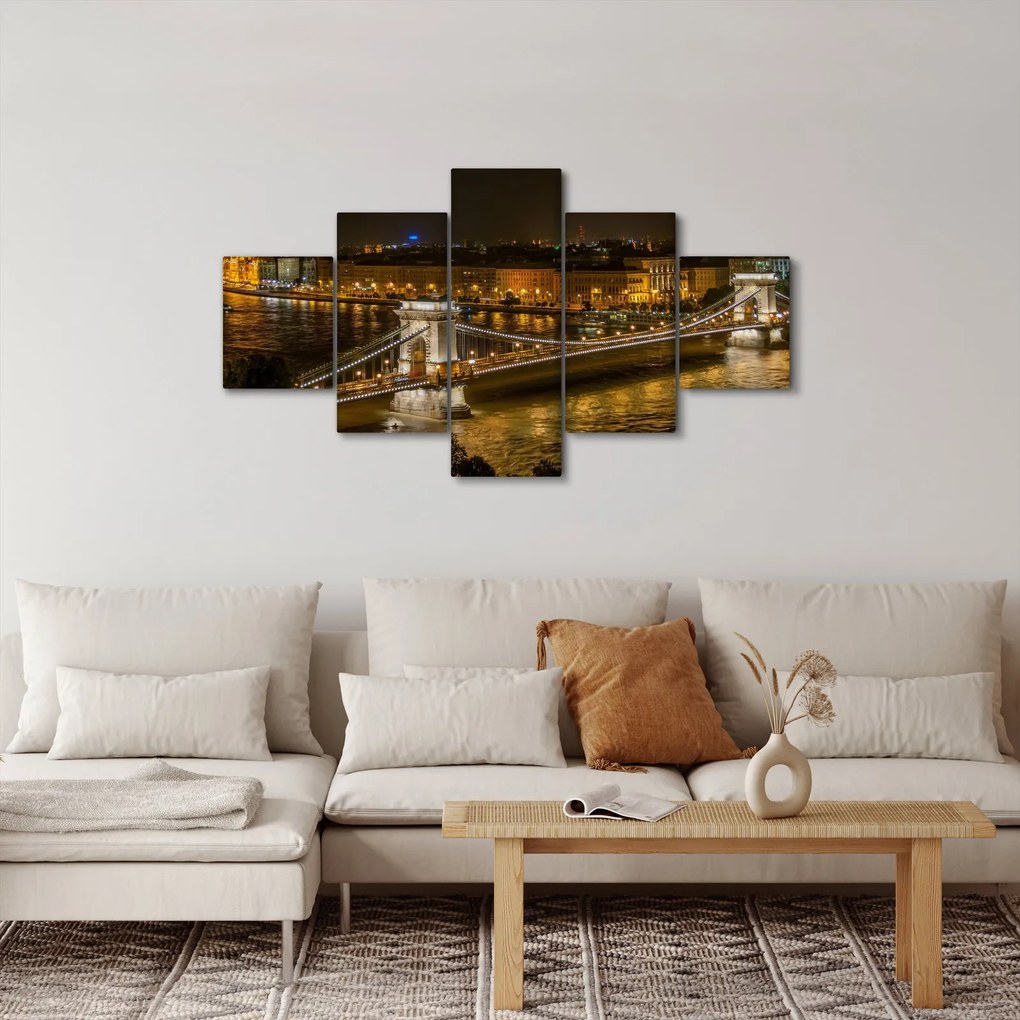 Obraz miasta nocą (125x70 cm)
