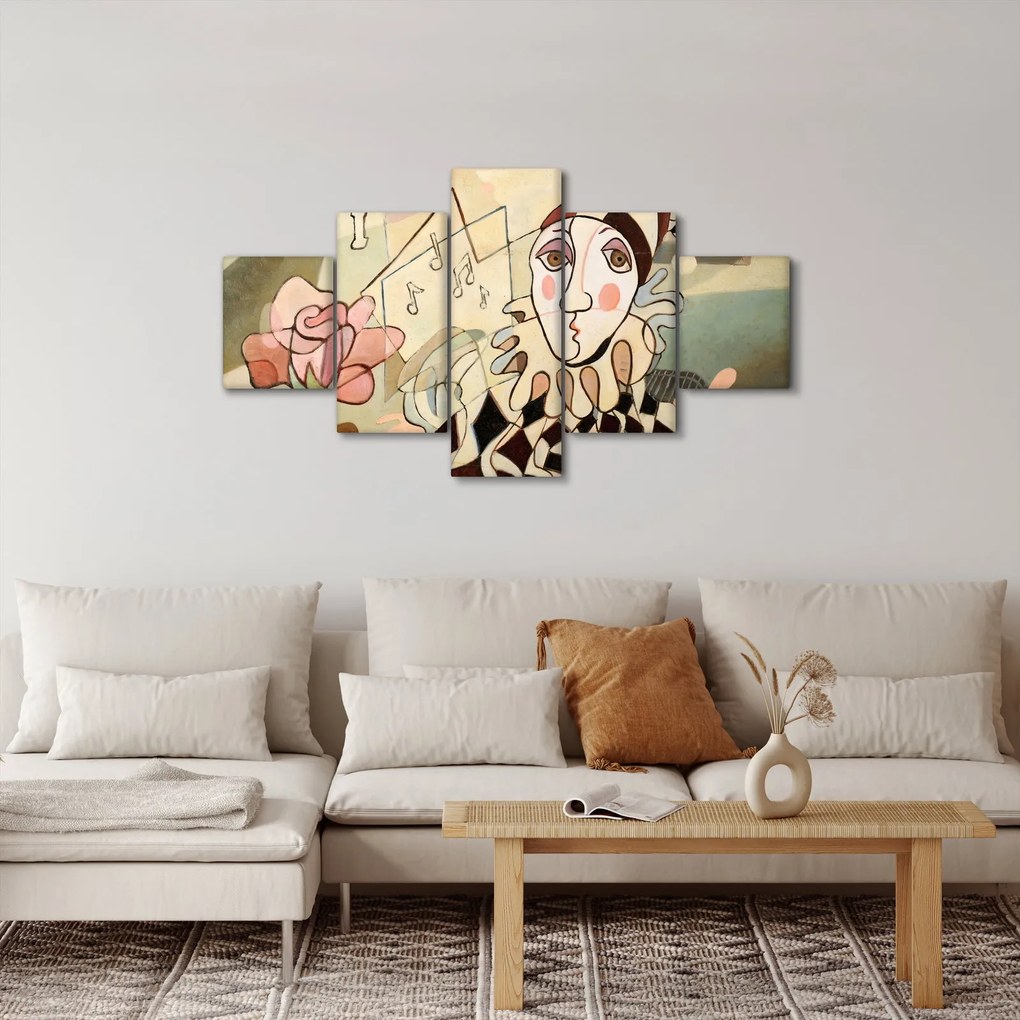 Obraz - Kubizm - harlequin and rose (125x70 cm)