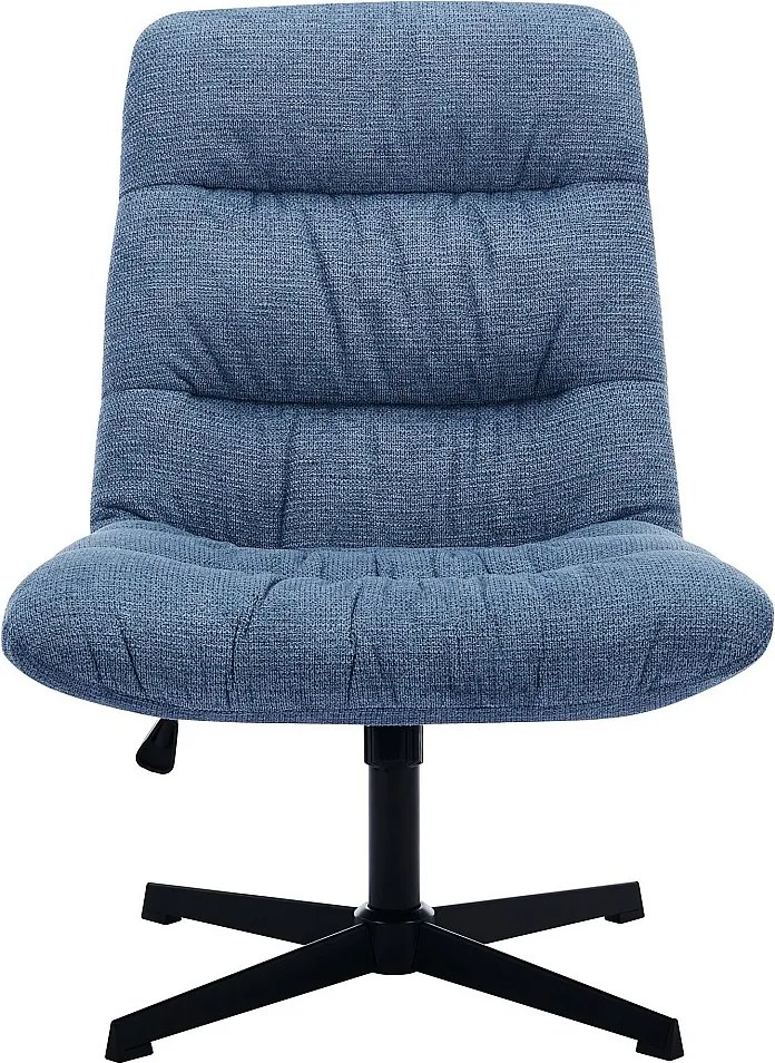 Fotel obrotowy z niebieską melanżową tapicerką - SELENDO