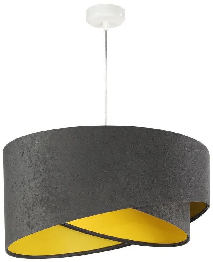 Grafitowo-żółta asymetryczna lampa wisząca - 3X EX991 S7-P54