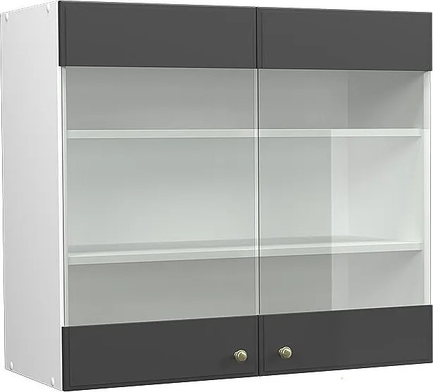 Szklana szafka kuchenna antracytowo-złoty 80x34.1x72 fame-line