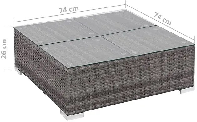 Szare meble wypoczynkowe na taras B9-W72