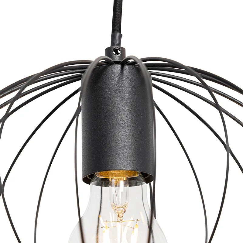 Industrialna lampa wisząca czarna 3-światłowa - MargaritaDesignerski Oswietlenie wewnetrzne