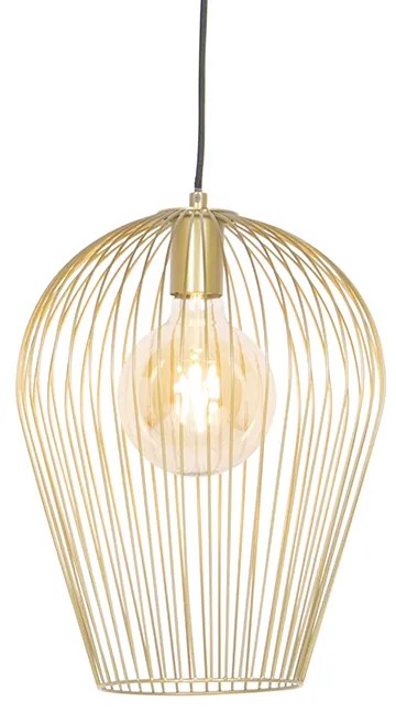 Designerska lampa wisząca złota - Wire ArioDesignerski Oswietlenie wewnetrzne