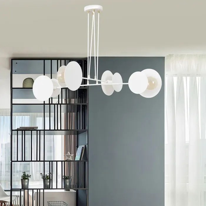 Biała loftowa lampa wisząca - D027-Coriso