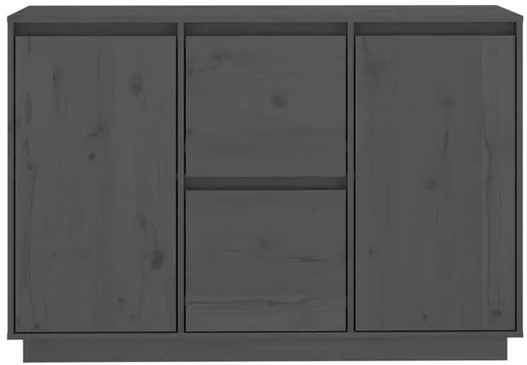 Szara komoda z litego drewna z 2 szufladami C5-P29