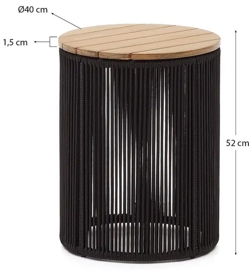 Okrągły stolik ogrodowy z blatem z drewna akacjowego ø 40 cm Dandara – Kave Home