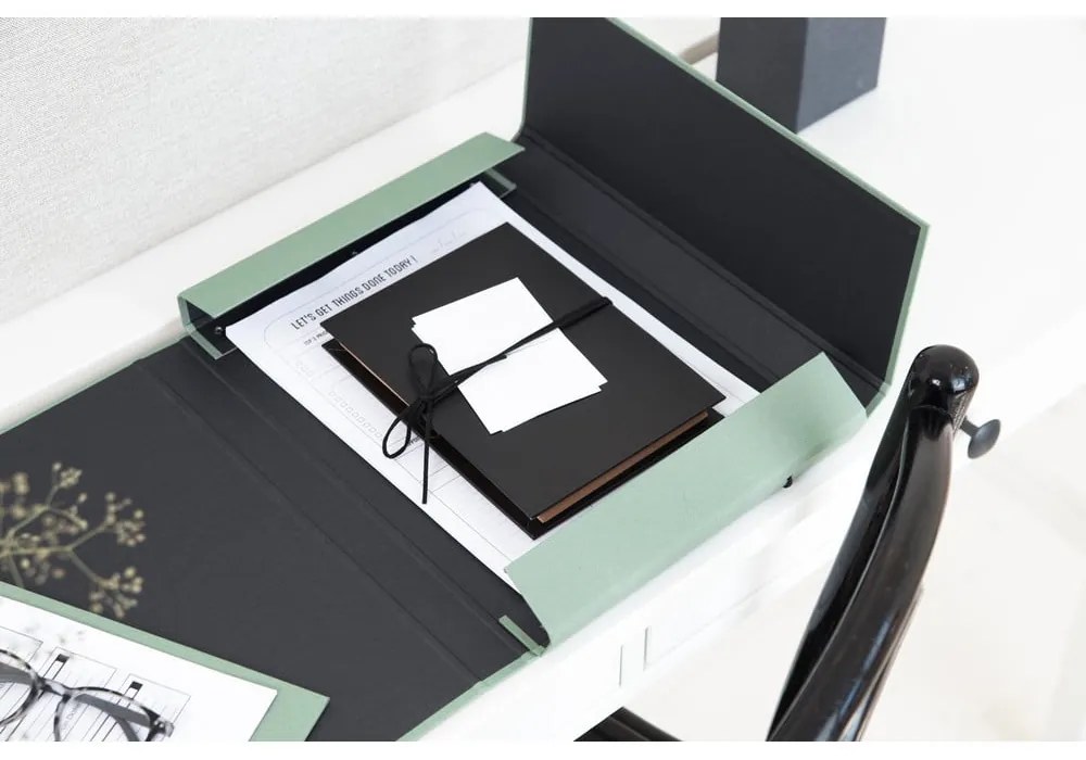 Zielony kartonowy organizer Olof Canvas Paper Laminate – Bigso