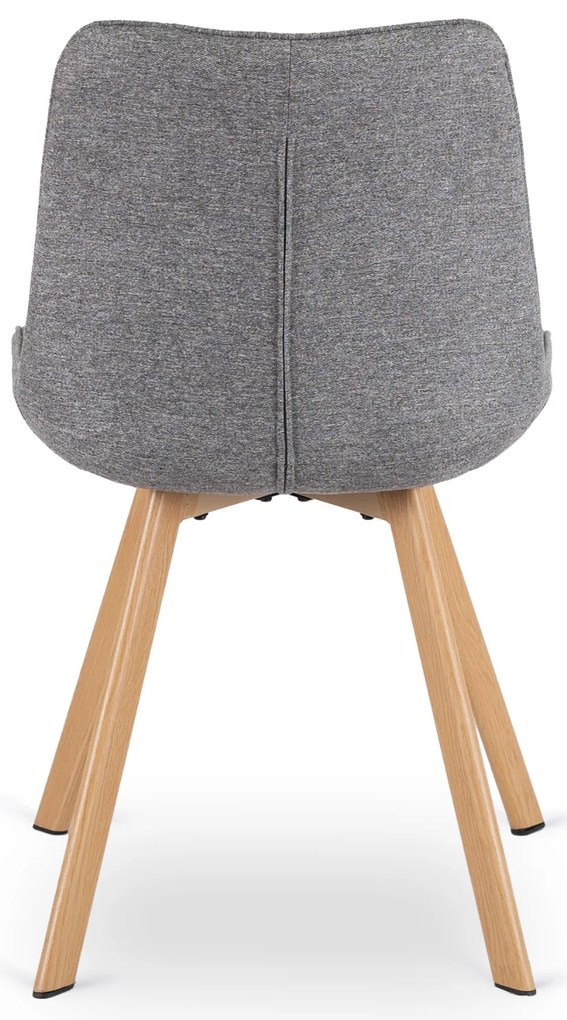 Zestaw Stół Okrągły Rozkładany HARRY 102-142 cm Dąb Artisan i 4 Krzesła KATHY Szare Skandynawskie