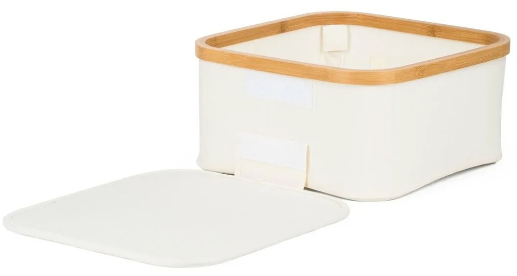 Pojemnik do przechowywania G21 30 x 30 x 15 cm, bambusowy z pokrywką, beżowy