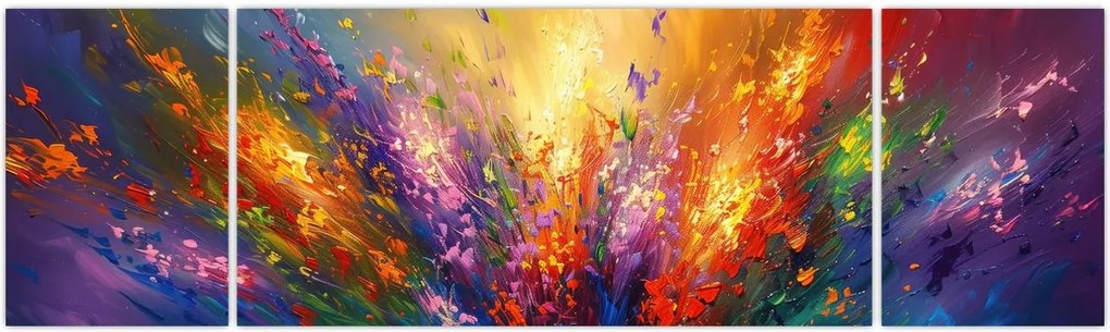Obraz - Abstrakcja kwiatów (170x50 cm)
