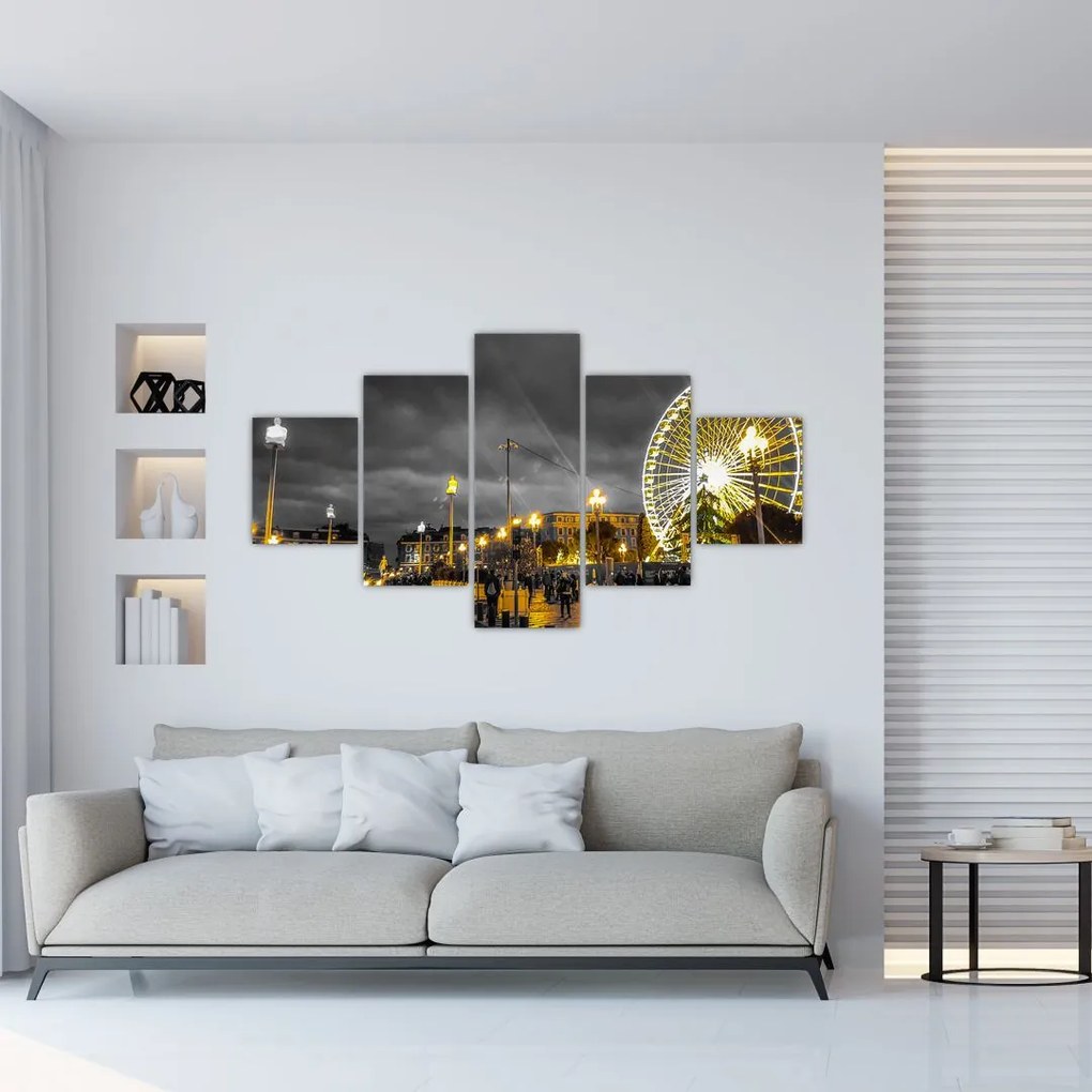 Obraz diabelskiego młyna o zmierzchu (125x70 cm)
