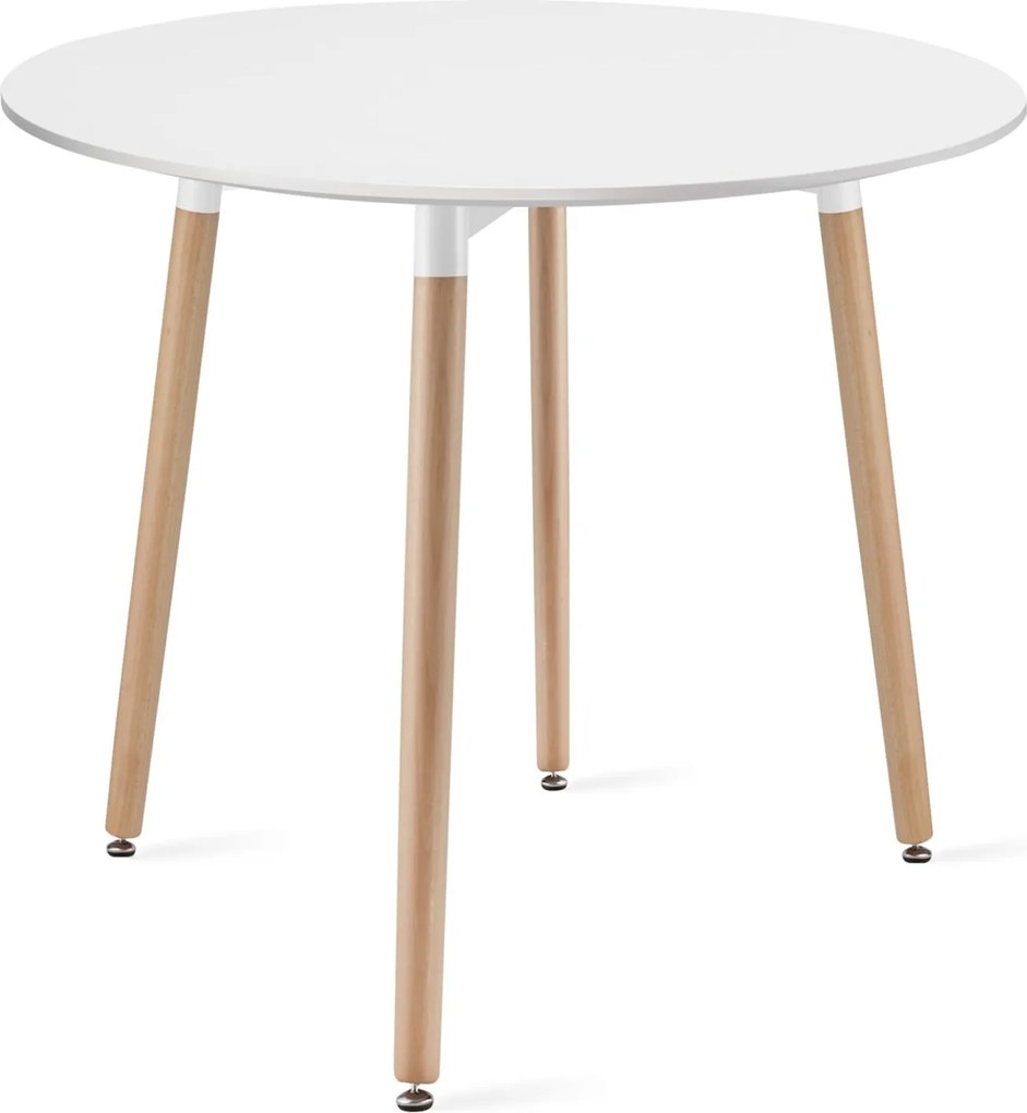 Mały stół z 4 krzesłami - zestaw Molde 031, okrągły stół 80 cm i 4 szare krzesła