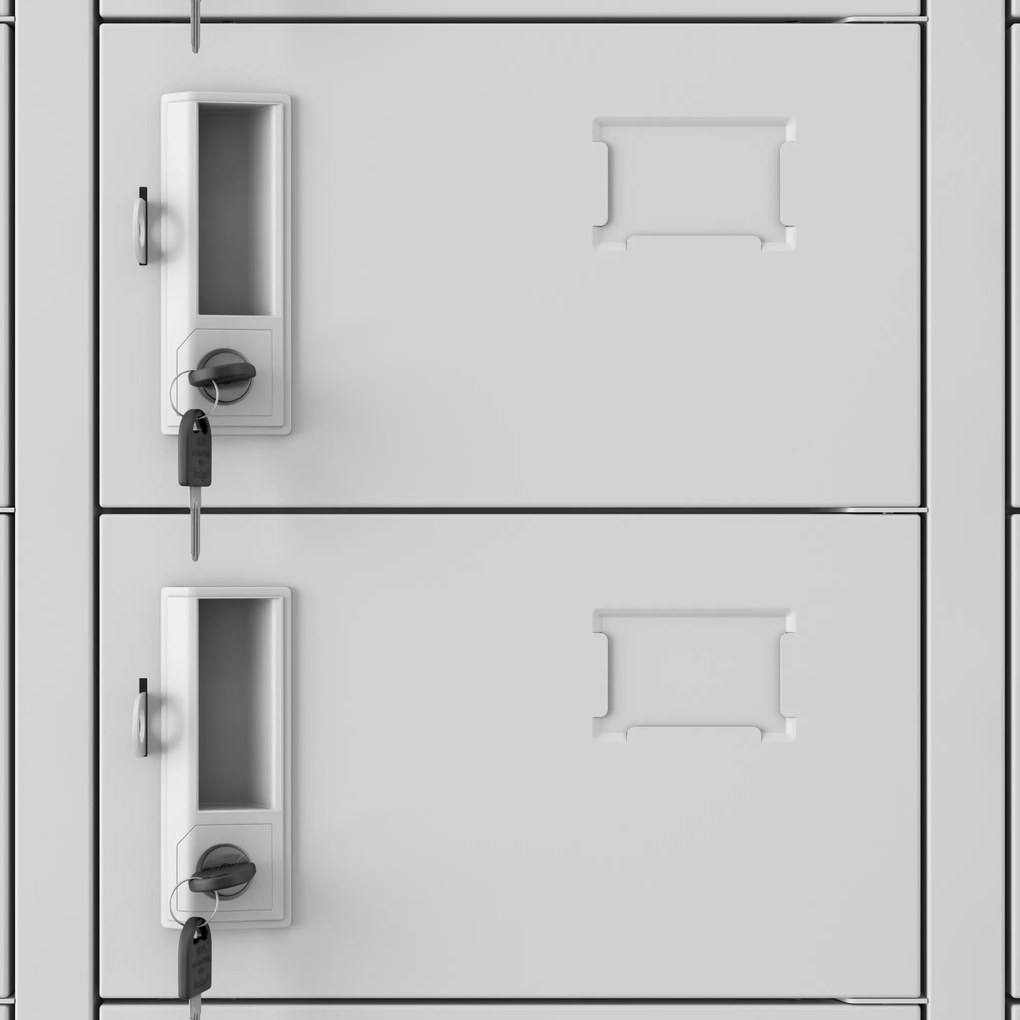 Skrytkowa szafa socjalna BHP depozytowa OLIVER, 900 x 1850 x 450 mm, szara