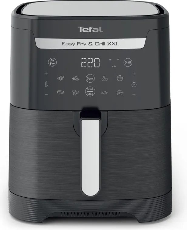 Czarna frytkownica beztłuszczowa Easy Fry &amp; Grill XXL EY801815 – Tefal