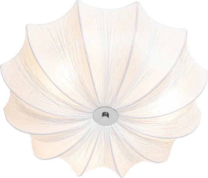Designerska lampa sufitowa biała jedwab 52 cm 3-światła - Plu