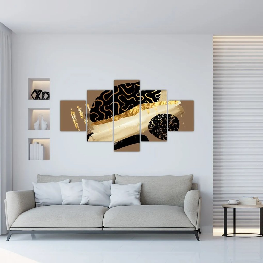 Obraz - Abstrakcja złotobrązowy N⁰3 (125x70 cm)